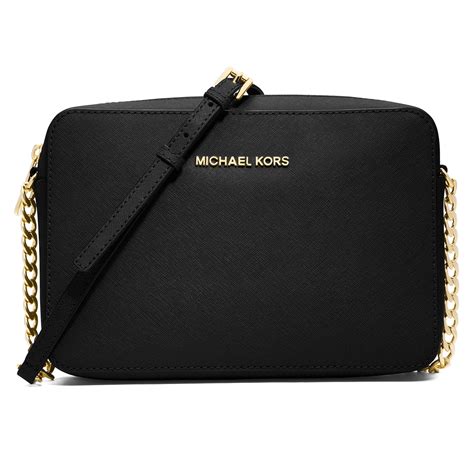 black leather bag michael kors|black crossbody michael kors bag.